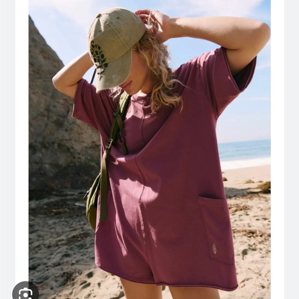 NWT Free People Burgundy hot shot Romper